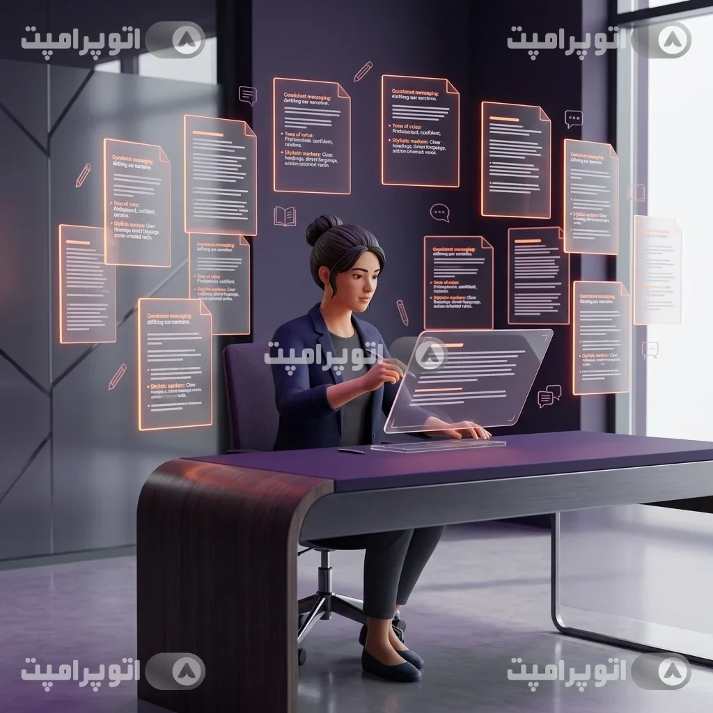 پرامپت: پرامپت تدوین لحن برند (Tone of Voice) | راهنمای هویت کلامی، صفات شخصیتی، کلمات کلیدی و واژگان ممنوع - پایه‌گذاری صدای برند در ذهن مخاطب؛ چطور لحنی منحصر...