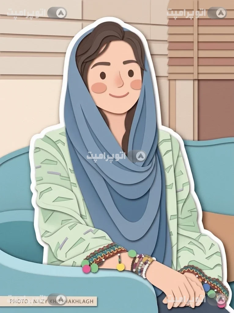 پرامپت: پرامپت تبدیل عکس به تصویرسازی لایه‌ای دست‌ساز پیپرکات (Paper-Cut) | دیورامای کاغذی با حاشیه استیکری سفید و پالت پاستلی - لطافت قصه‌های کودکانه در کالبد مقواهای رنگی؛ بازآف...