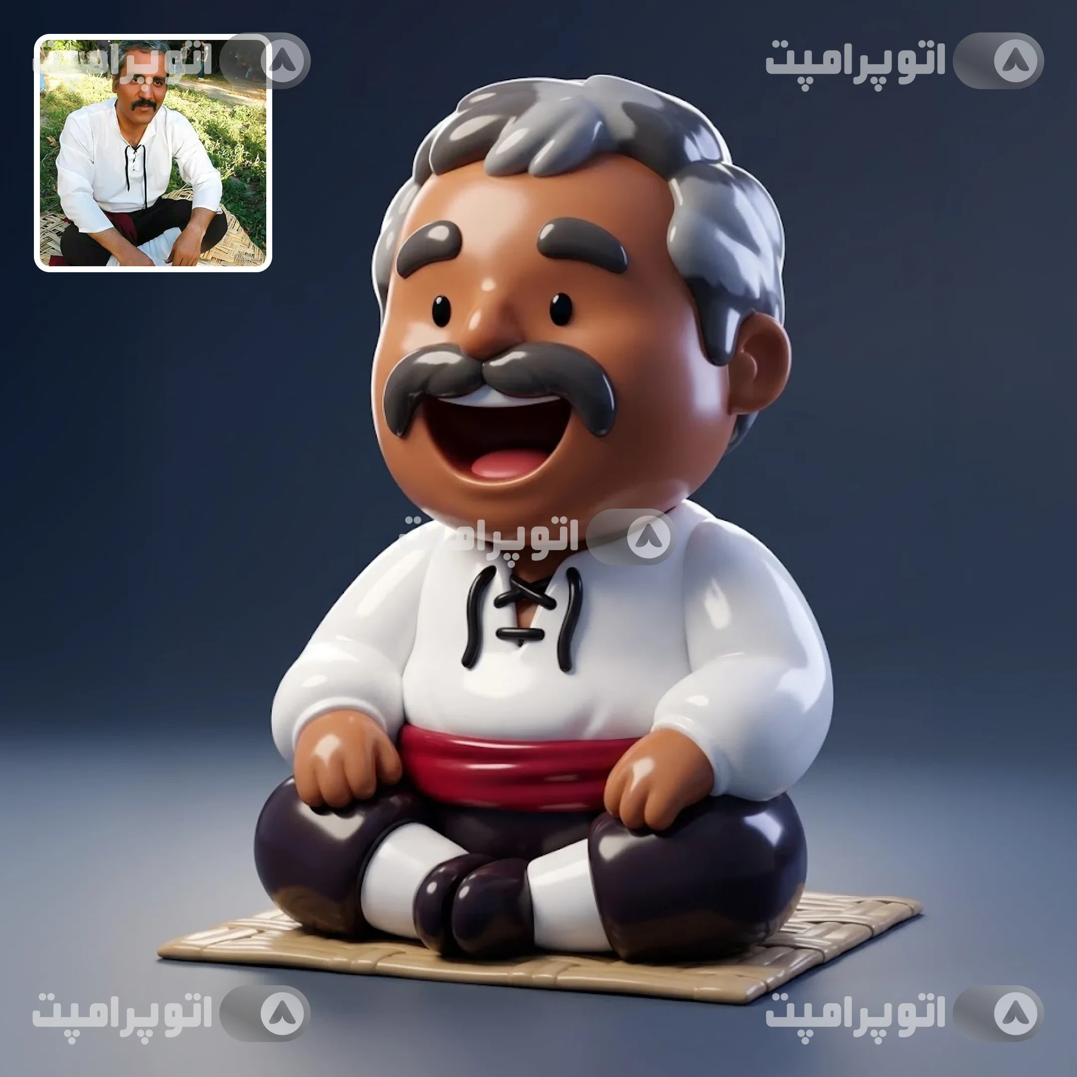 پرامپت: پرامپت تبدیل سوژه به آرت‌توی وینیل براق (Glossy Designer Toy) | فیگور کلکسیونی با رفلکس‌های شارپ و دهان باز کارتونی - دنیای اسباب‌بازی‌های هنری کلکسیونی؛ تبدیل فانتزی ک...